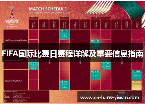 FIFA国际比赛日赛程详解及重要信息指南